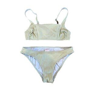 Xhilaration Women Green Bikini Set Size small Athletic Top Bathing Suit 2 Pc